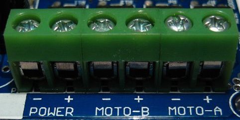 POWER connects with battery or DC power. Voltage polarity as shown 